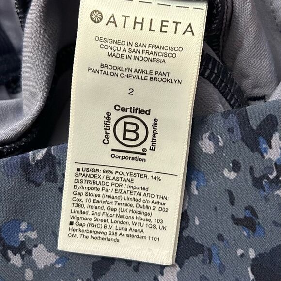 Athleta Brooklyn Ankle Pants in Captivate Chrome Blue Print Size 2 style 837436 - Picture 11 of 13